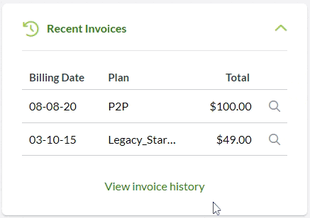 Detailed Invoice History