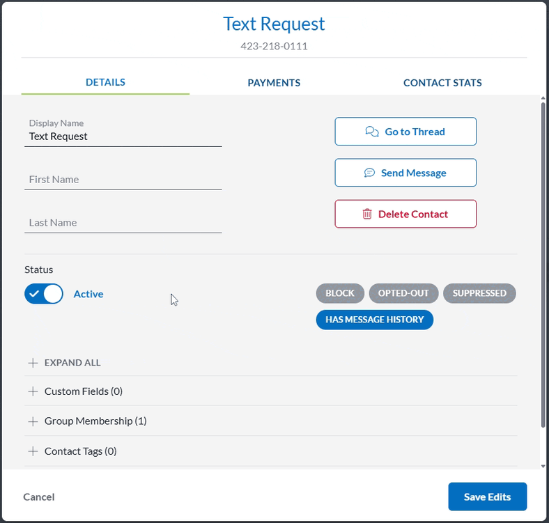 Active vs. Archived and Filtering Contacts