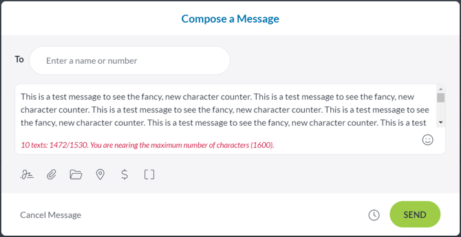 Character Counter Close Message