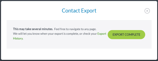 Export Complete Screen