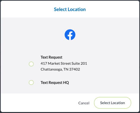 Facebook Location Selector