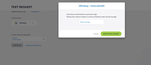 MFA required at login
