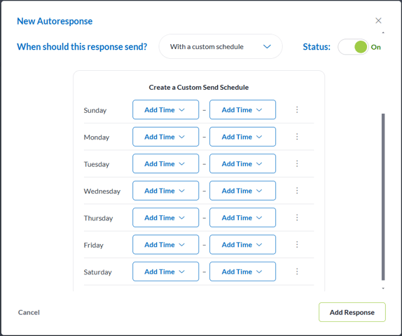 New Autoresponse Custom