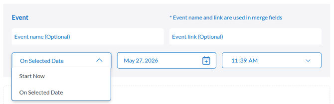 Sequences Event Setup
