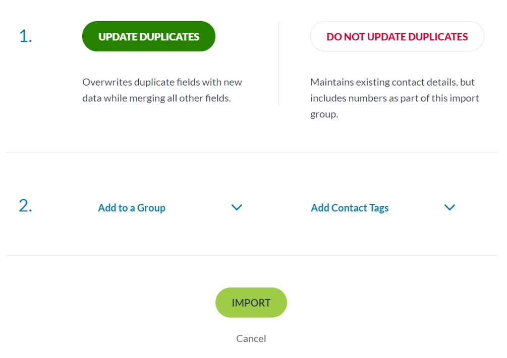 Importing Contacts